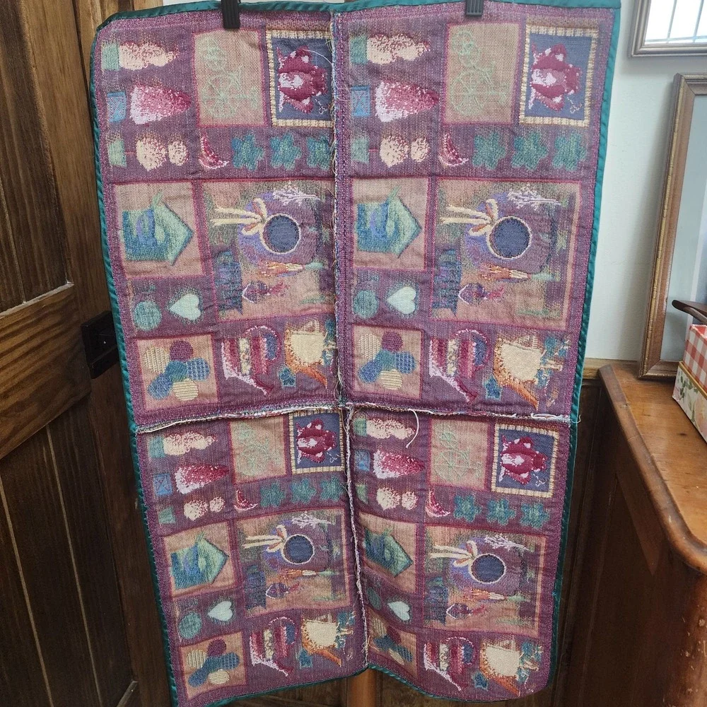 Homemade Table Runner 22x36 Featuring Frogs, Garden, Trees,‎ Birds, 90s